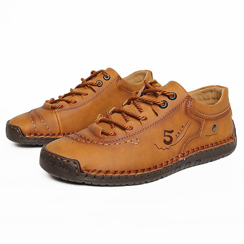 Men's Casual Soft Leather Lace up Shoes