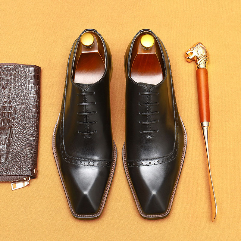 Men's Genuine Leather Brogue Business Dress Shoes