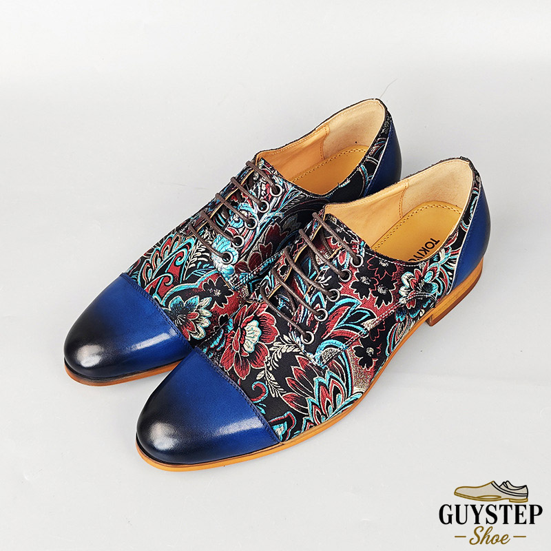 GUYSTEP™Men's Embroidered Casual Slip-On Genuine Leather Shoes