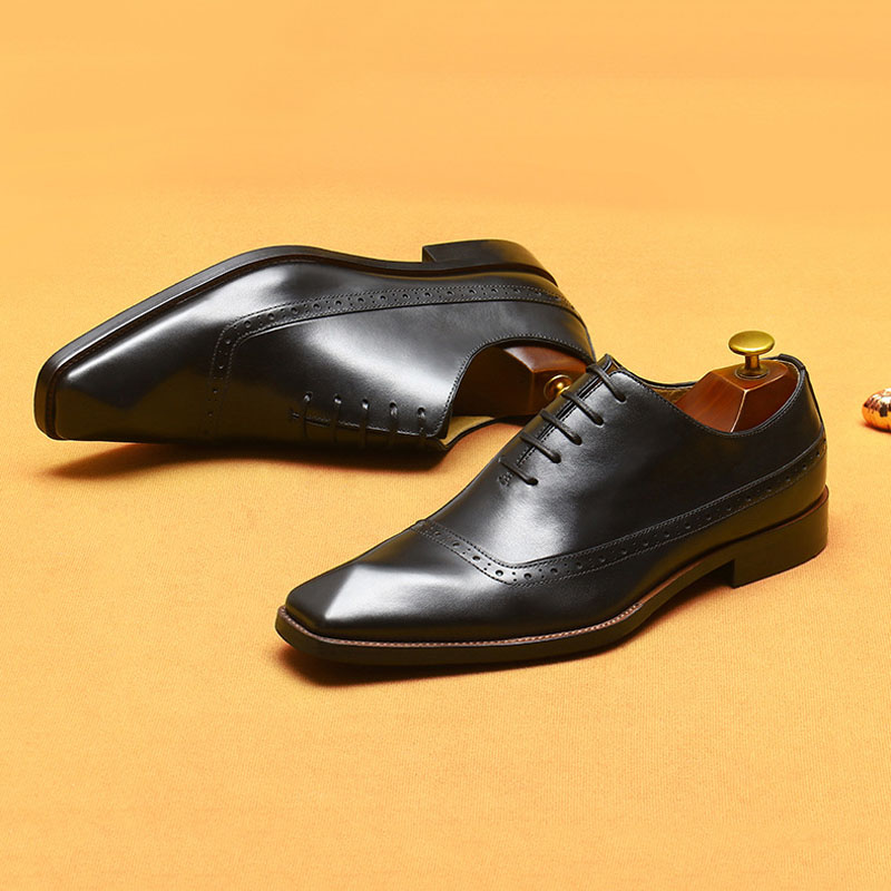 Men's Genuine Leather Brogue Business Dress Shoes