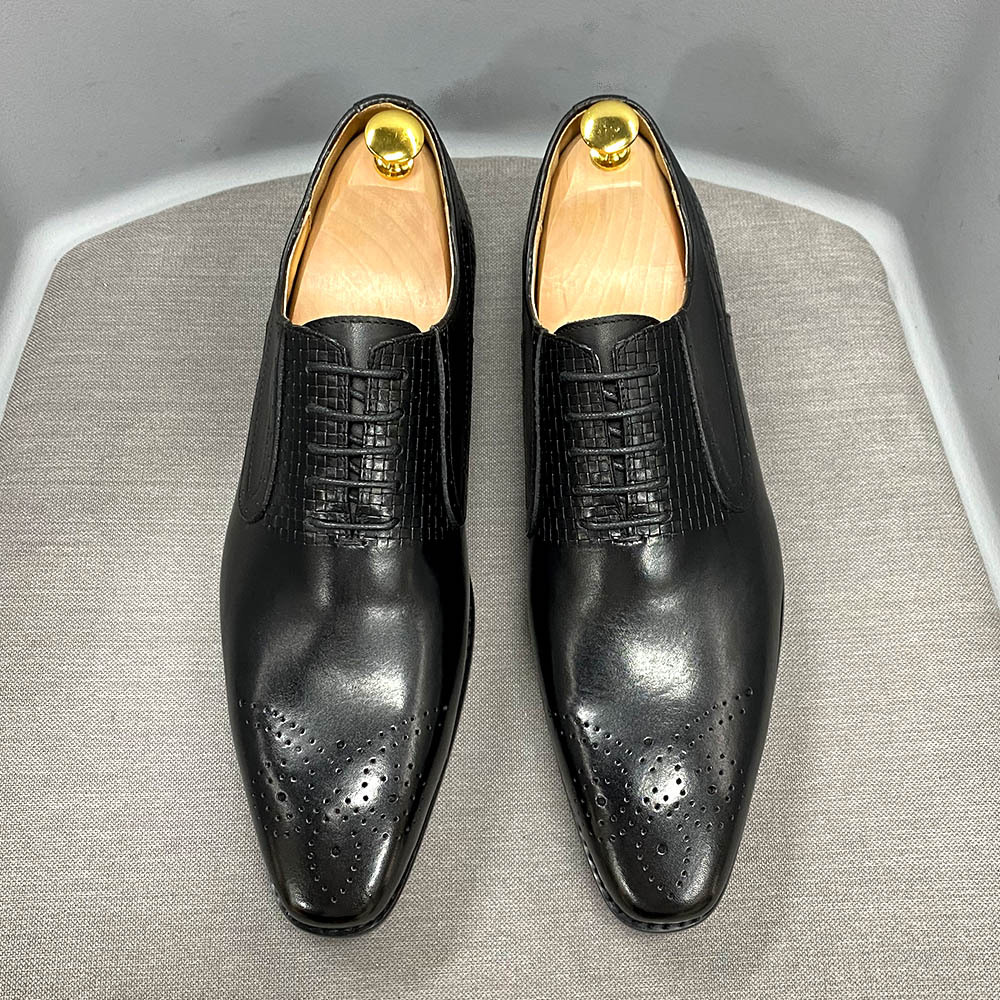 Men's Genuine Leather Business Brogue Oxford Shoes