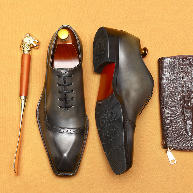 Men's Genuine Leather Brogue Business Dress Shoes