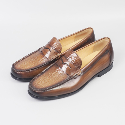 Men's casual British style breathable non-slip leather shoes