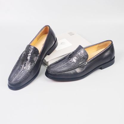 Men's casual British style breathable non-slip leather shoes