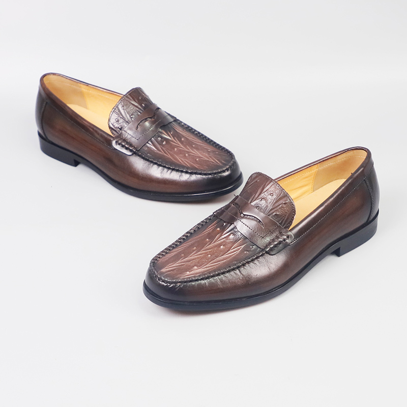 Men's casual British style breathable non-slip leather shoes