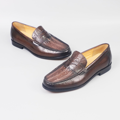 Men's casual British style breathable non-slip leather shoes