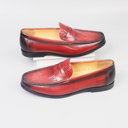 Men's casual British style breathable non-slip leather shoes