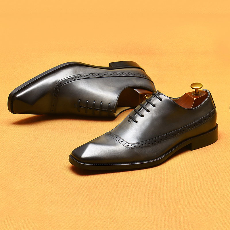 Men's Genuine Leather Brogue Business Dress Shoes