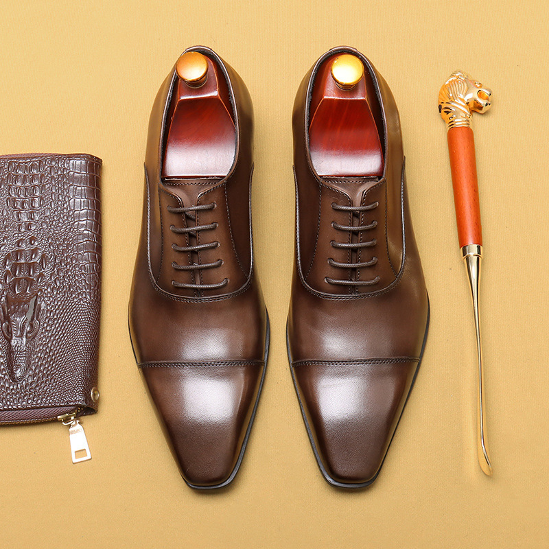 Men's Genuine Leather British-Style Business Formal Oxford Shoes