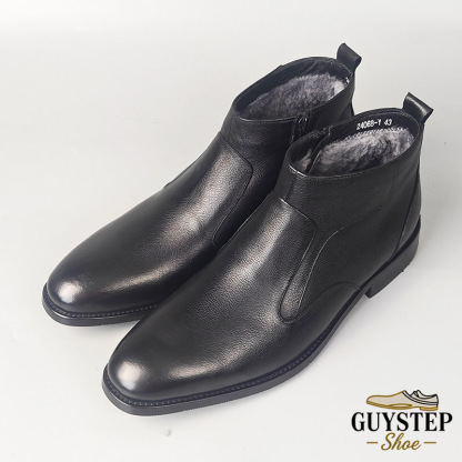 GUYSTEP™Men's Genuine Leather Fleece-Lined Chelsea Boots with Zipper