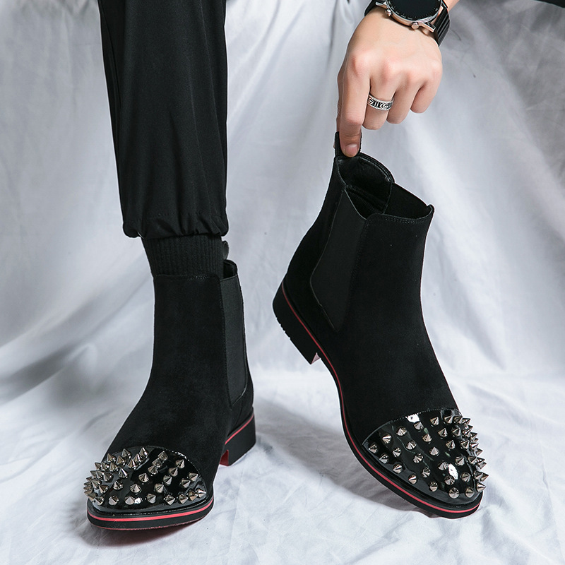 Men's Rivet-Decorated Chelsea Boots