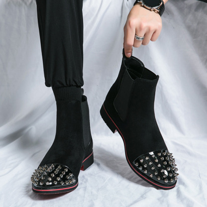 Men's Rivet-Decorated Chelsea Boots