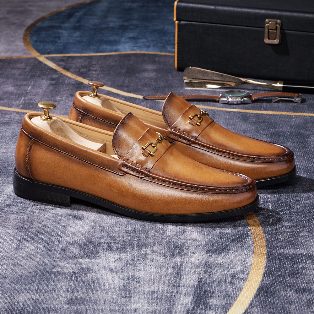 Men's Premium Business Casual Genuine Cowhide Horsebit Loafers