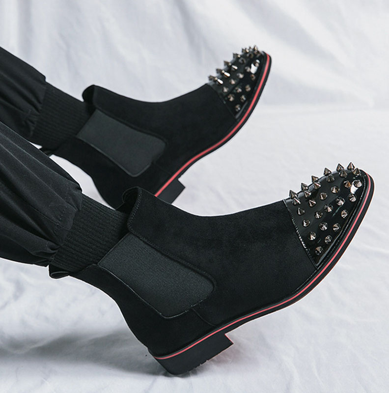 Men's Rivet-Decorated Chelsea Boots