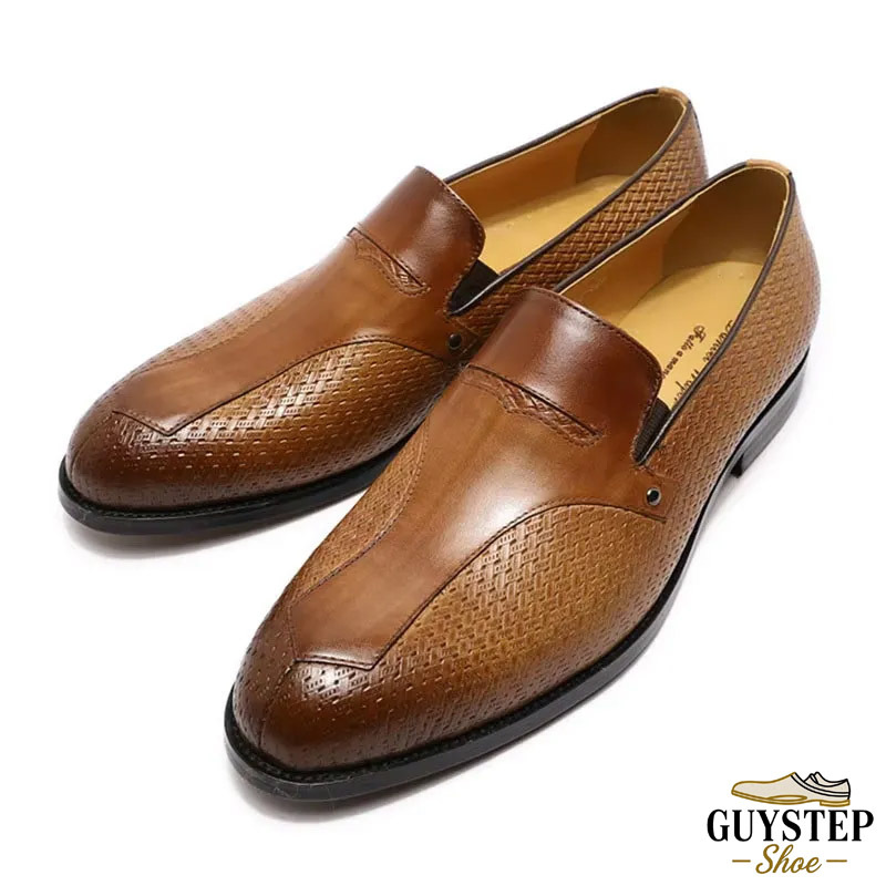 Top Rated Men's Breathable Loafers - Genuine Leather Braided Texture | Stylish, Durable for Casual Gatherings & Work Casual