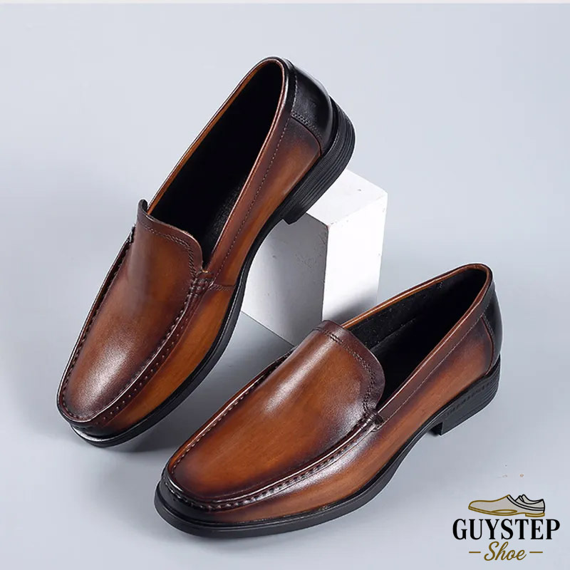 Men's Comfortable Casual Slip-On Loafers - Full-Grain Leather | Breathable, Stylish for Work Casual & Daily Wear