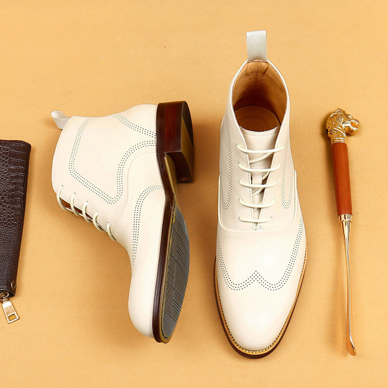 Men's Genuine Leather Brogue Martens-Style Boots