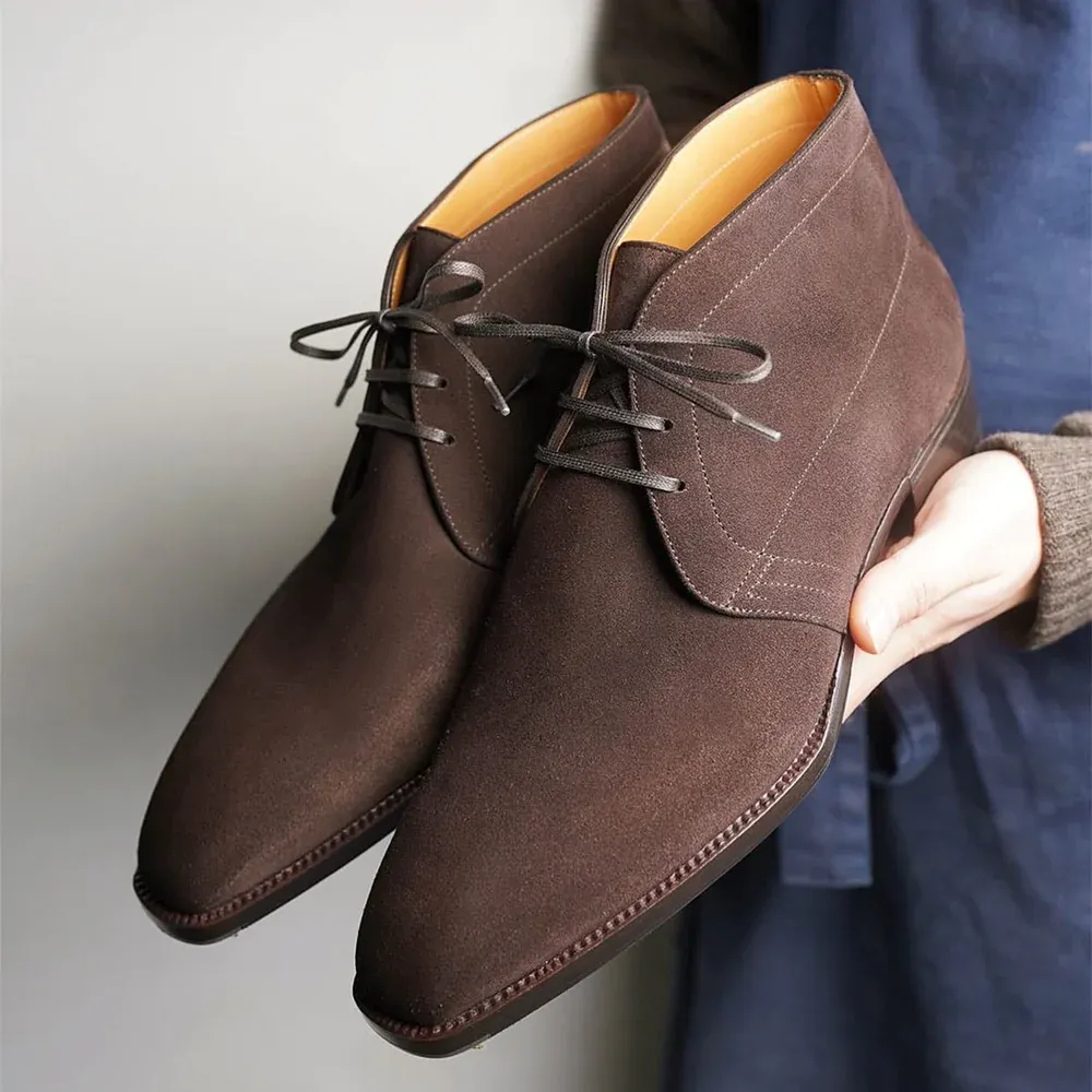 Classic suede lace-up boots