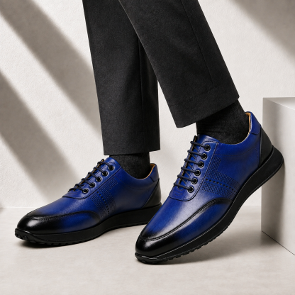 Men’s Premium Cowhide Leather Casual Sneakers – Multiple Colors