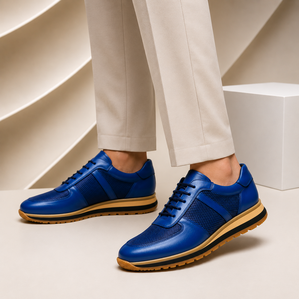 Men’s Premium Cowhide Leather Casual Sneakers – Multiple Colors