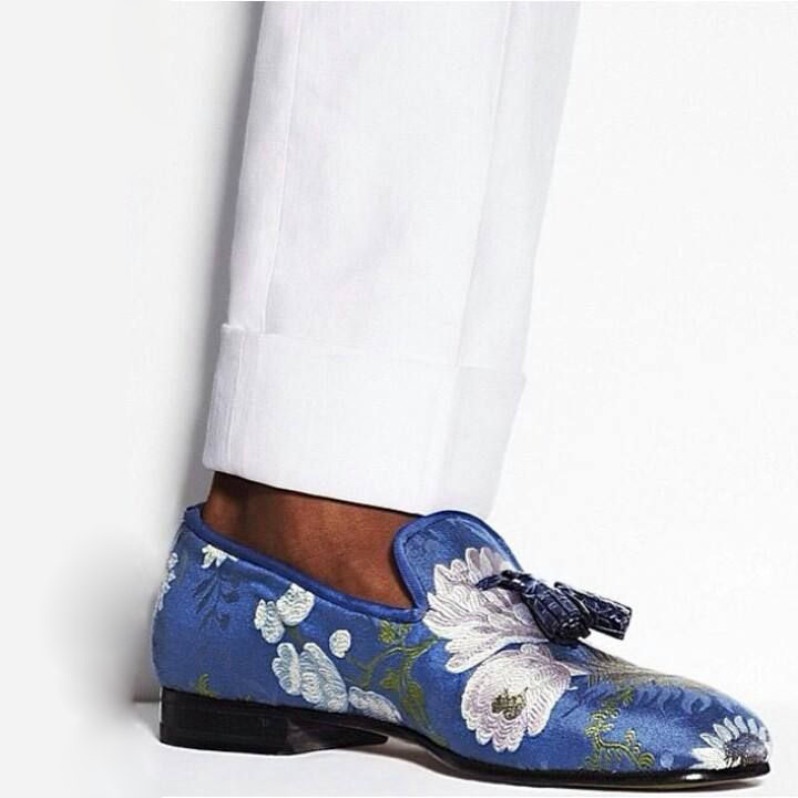 GUYSTEP™-Handmade embroidery Blue Men Loafer Shoes