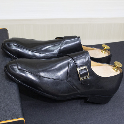 Men's Handcrafted Genuine Leather Formal Buckle Monk Shoes