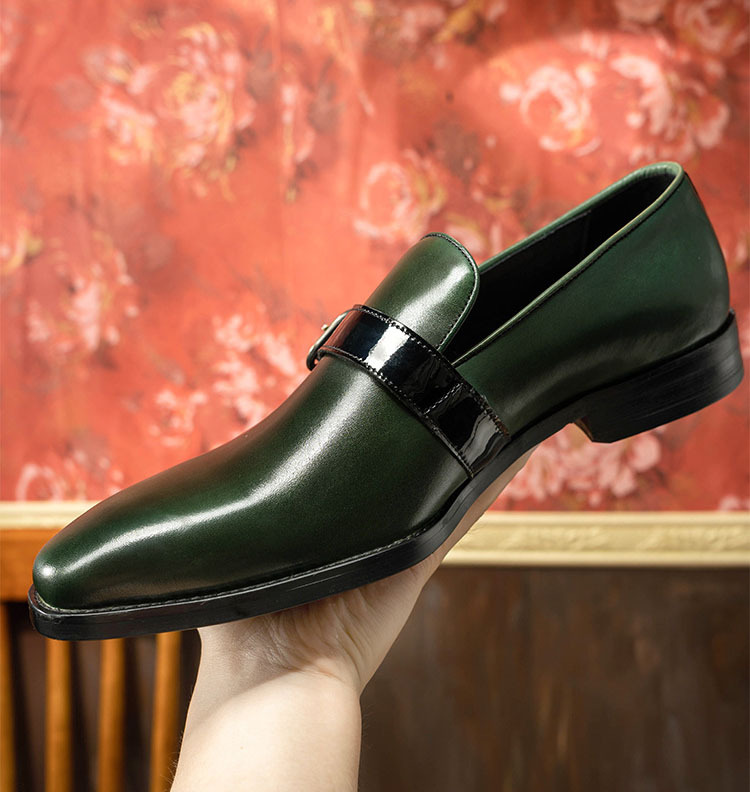 Men's shoes spring and summer new business casual leather shoes men's cowhide leather shoes small square head loafers men's agent