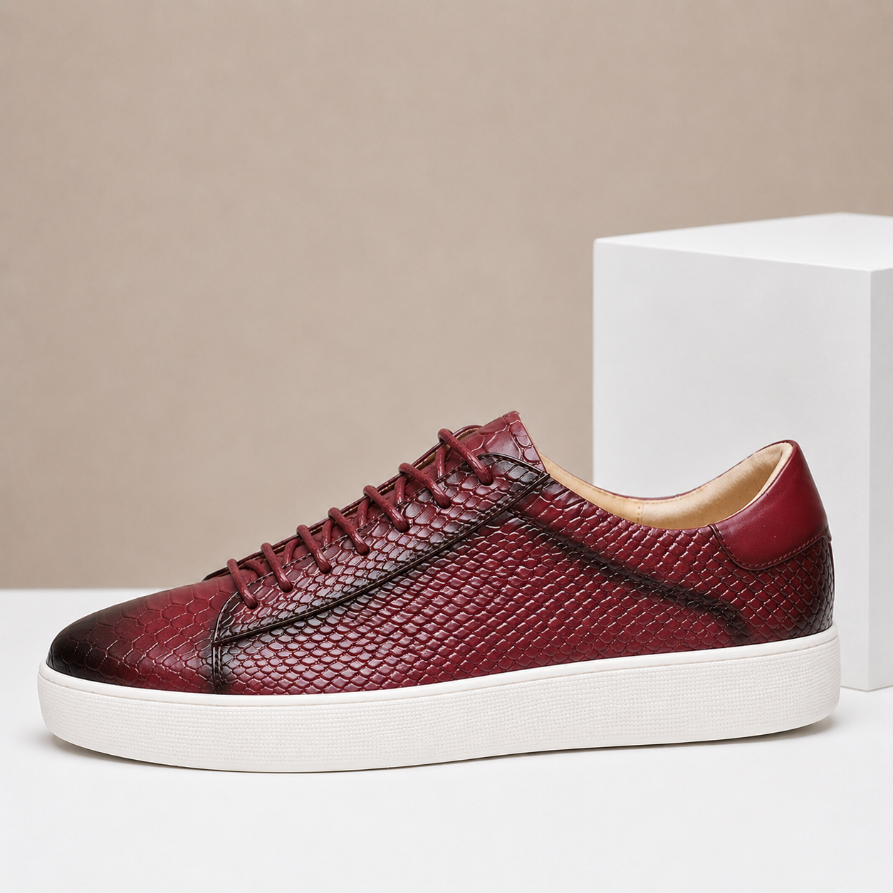 Men’s Premium Cowhide Leather Casual Sneakers – Multiple Colors