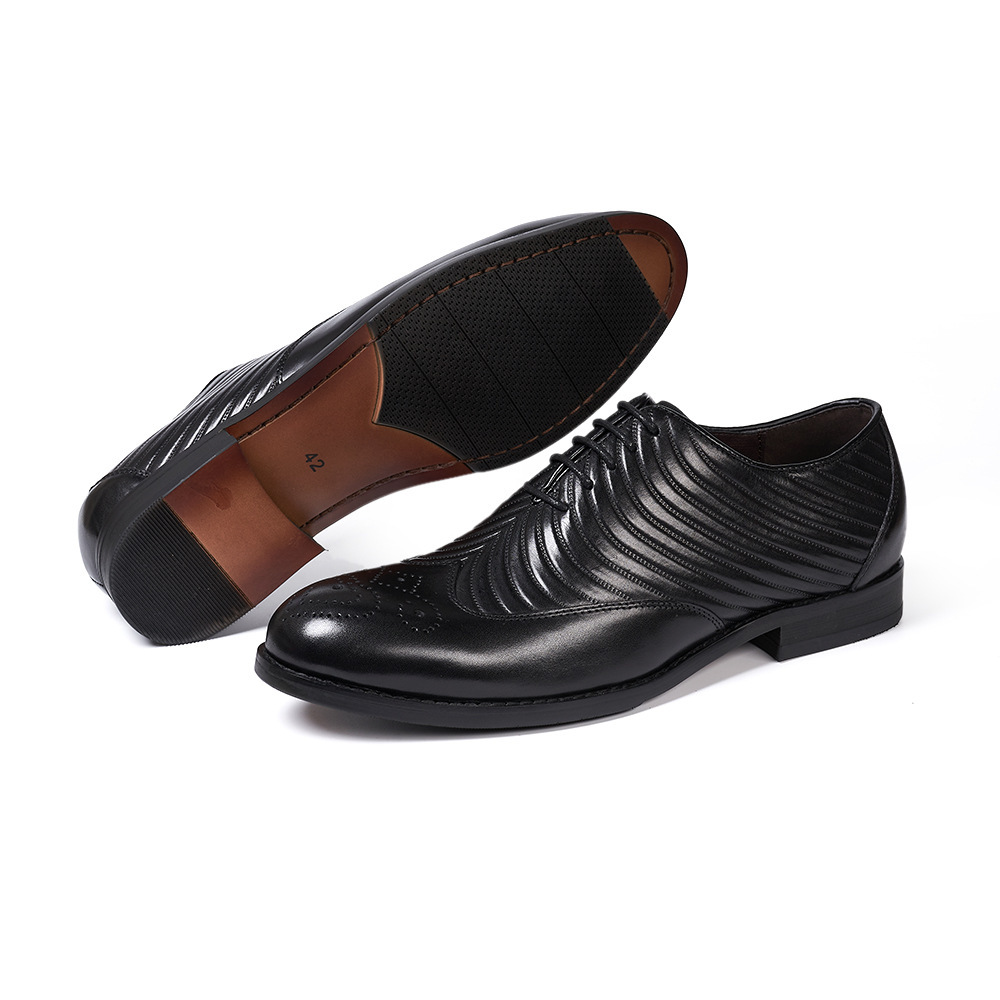 Men's Business Casual Embossed Cowhide Leather Oxford Shoes
