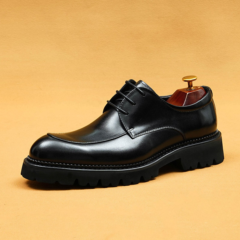Men's Genuine Leather Business-Casual Platform Derby Shoes