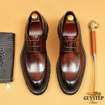 Men's Genuine Leather Business-Casual Platform Derby Shoes
