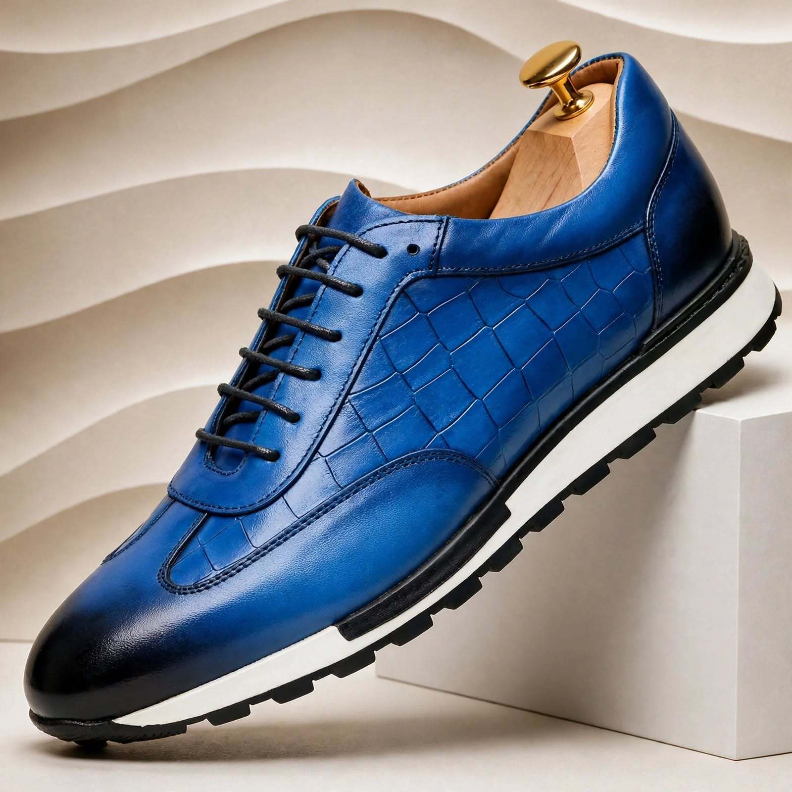 Men’s Premium Cowhide Leather Casual Sneakers – Multiple Colors