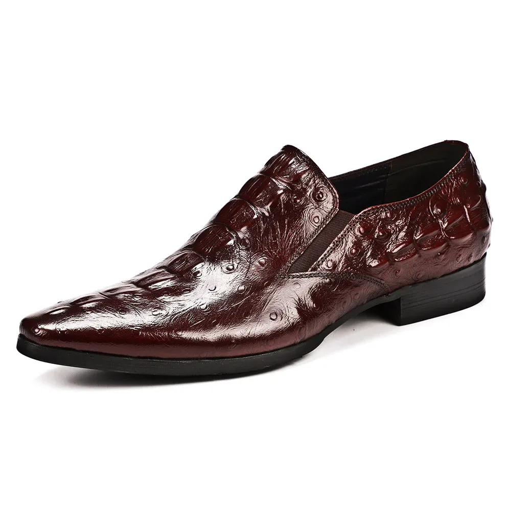 Men's Luxury Crocodile-Embossed Slip-On Loafers