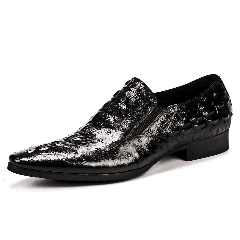Men's Luxury Crocodile-Embossed Slip-On Loafers