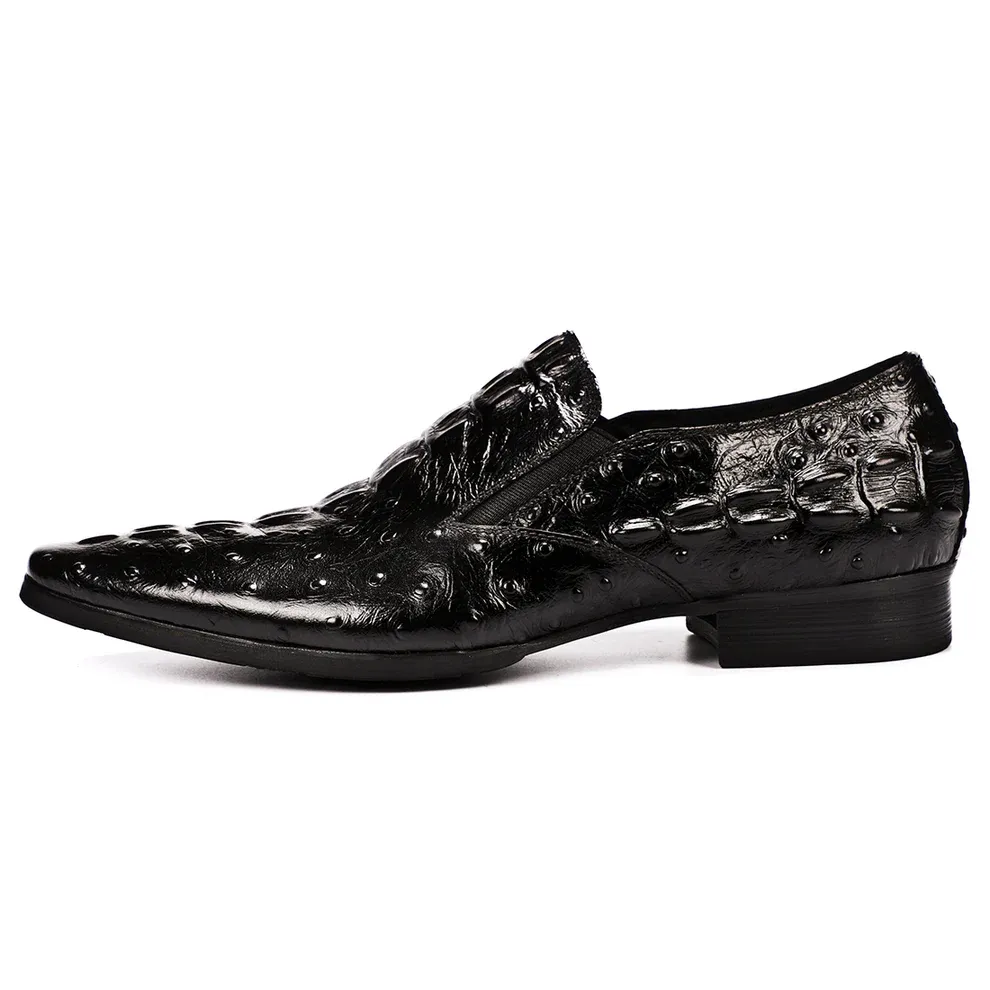 Men's Luxury Crocodile-Embossed Slip-On Loafers
