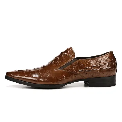 Men's Luxury Crocodile-Embossed Slip-On Loafers