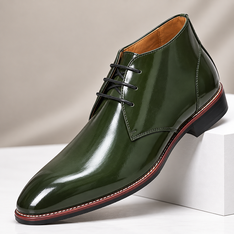 GUYSTEP™-Patent leather luxury business men's lace-up ankle boots