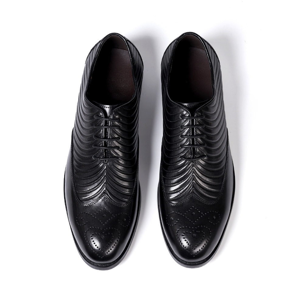Men's Business Casual Embossed Cowhide Leather Oxford Shoes