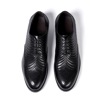Men's Business Casual Embossed Cowhide Leather Oxford Shoes