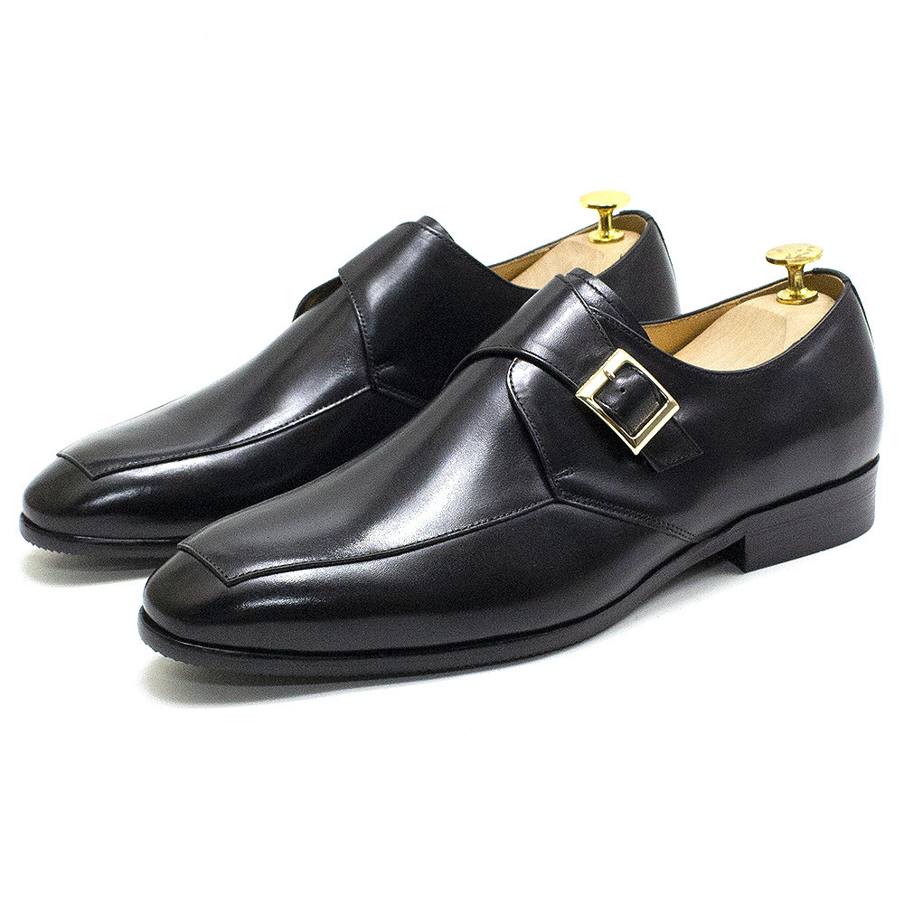 Men's Handcrafted Genuine Leather Formal Buckle Monk Shoes