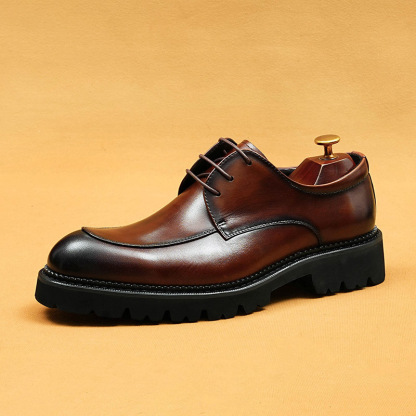 Men's Genuine Leather Business-Casual Platform Derby Shoes