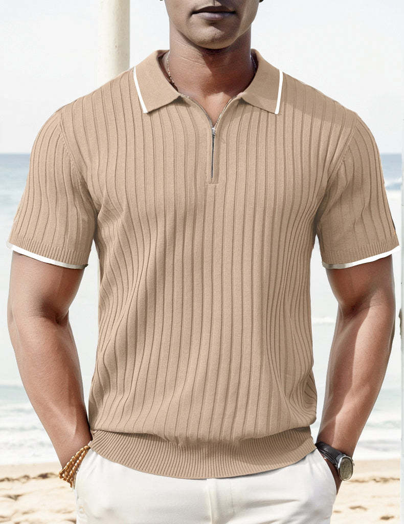 GUYSTEP™- Rib Knit Polo Shirt