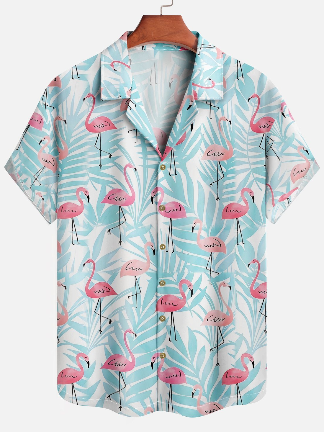 Tropical Flamingo Short Sleeve Aloha Shirt