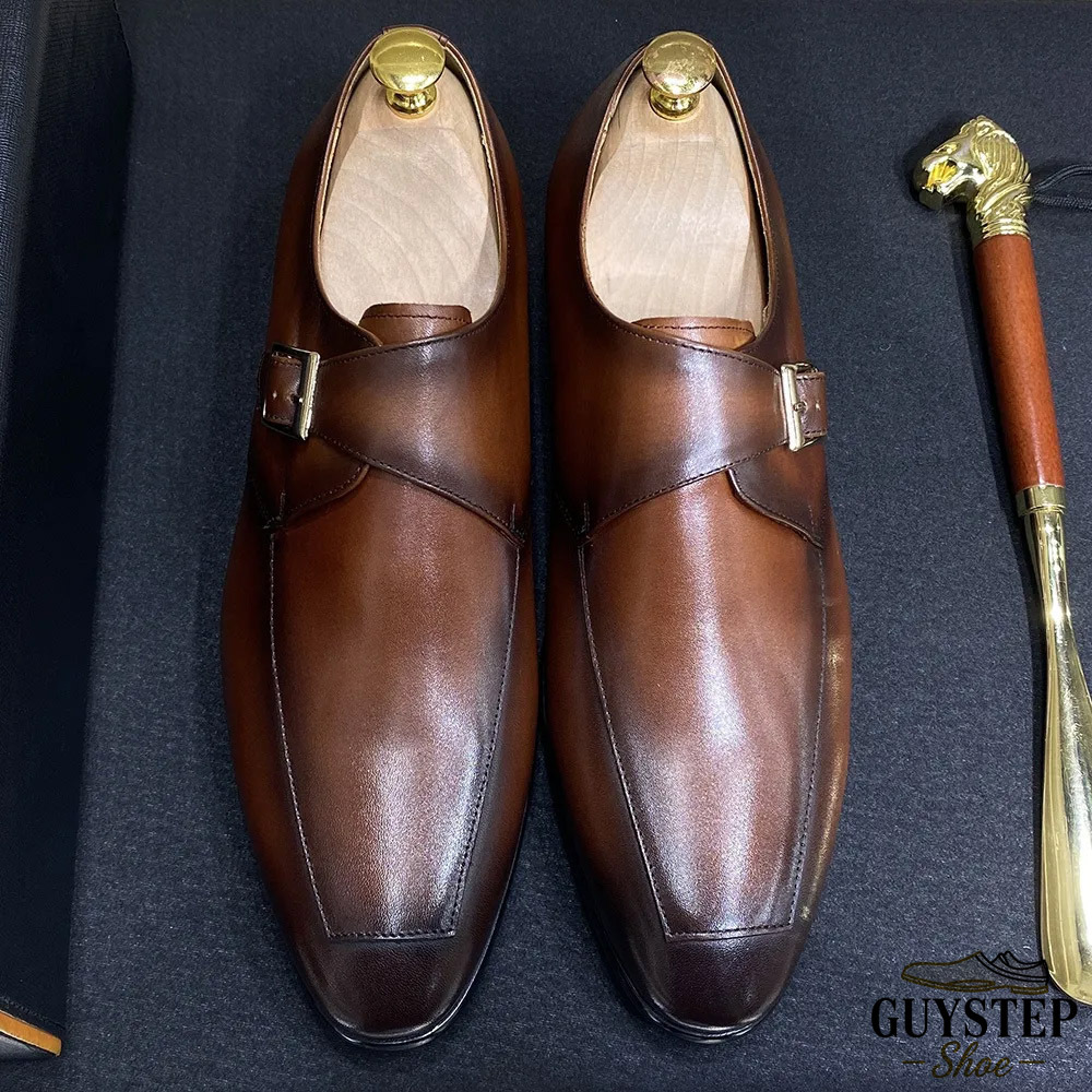 GUYSTEP™ Timeless Handcrafted Monk Shoes - Genuine Leather | Breathable Durable Formal Shoes
