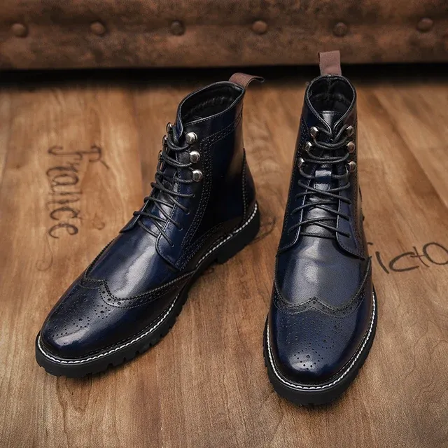 Handmade Mens Leather Plus Size 38~48 Designer Autumn Winter Snow Boots for Men Luxury Casual Brand Male Dress Shoes Footwear