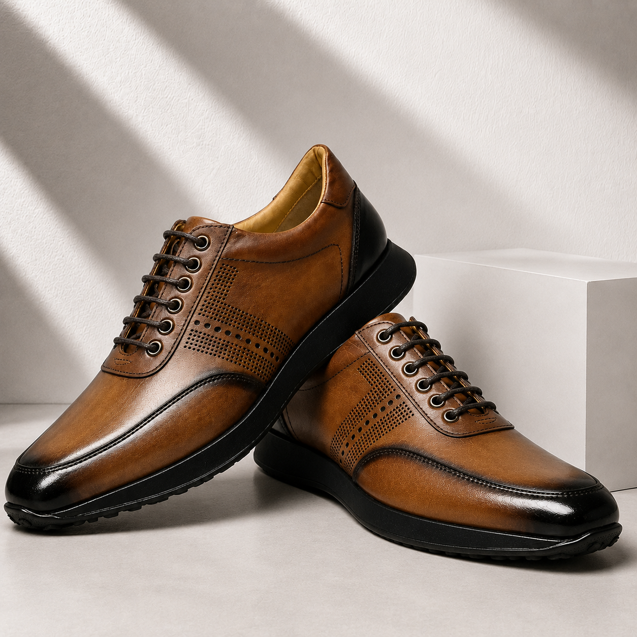 Men’s Premium Cowhide Leather Casual Sneakers – Multiple Colors