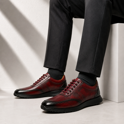 Men’s Premium Cowhide Leather Casual Sneakers – Multiple Colors