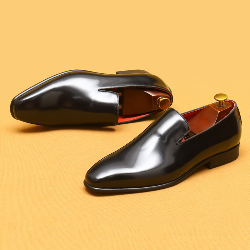 Men's Full-Grain Patent Leather Business-Casual Loafer Shoes