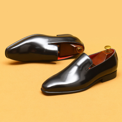 Men's Full-Grain Patent Leather Business-Casual Loafer Shoes