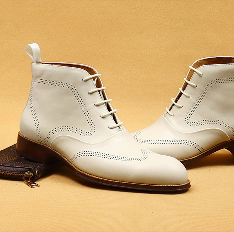 Men's Genuine Leather Brogue Martens-Style Boots